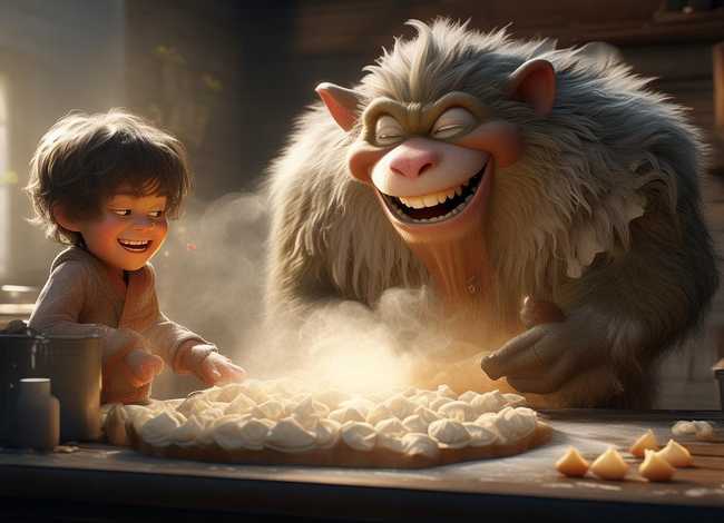 故事年兽的故事视频，暖心故事-年兽与饺子