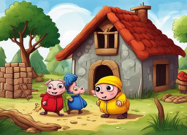 英语童话故事绘本，【英语绘本】三只小猪的故事