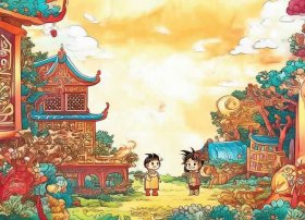 儿童插画故事 传统典故儿童成语故事插画图片