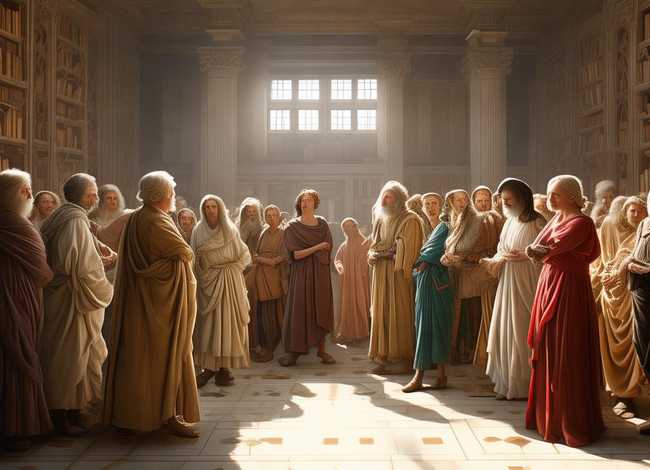 第欧根尼画作 【混乱档案室】雅典学院里,到底谁是谁