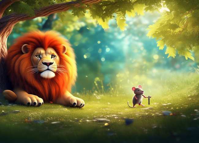 英文故事有图片、狮子与老鼠英文绘本故事