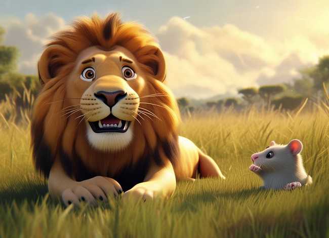 中英幼儿故事 - 中英双语儿童故事-The Lion and the Mouse 狮子和老鼠