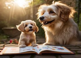 大狗和小狗的故事；14课小狗学叫第一种结局续写