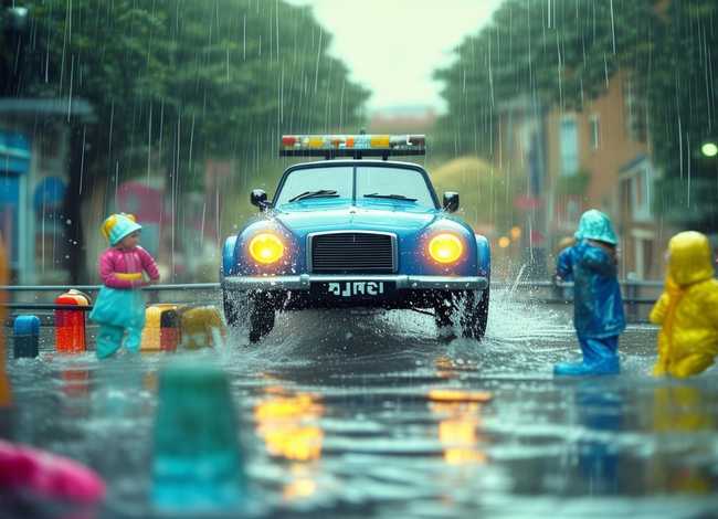 小警车儿童故事绘本;亲子共读《大雨哗啦哗啦下》 小警车儿童故事绘本;亲子共读《大雨哗啦哗啦下》