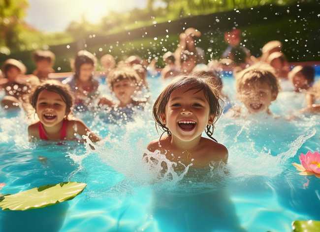 夏日儿童画图片 创意儿童画赏析——快乐游泳,清凉一夏! 夏日儿童画图片 创意儿童画赏析——快乐游泳,清凉一夏!