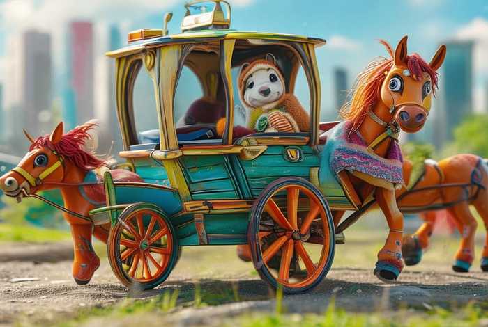 儿童故事书小马车，绘本故事小马坐汽车