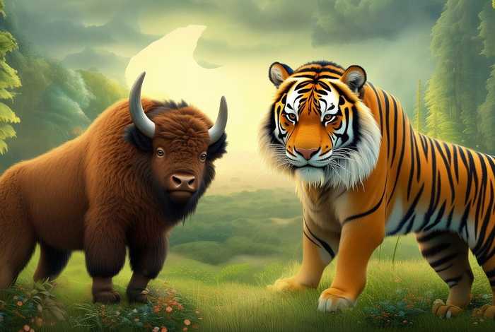 儿童睡前故事野牛和老虎(老虎和野牛的故事文字) 儿童睡前故事野牛和老虎(老虎和野牛的故事文字)