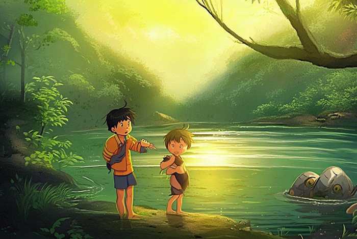 儿童故事水猴子、水猴子的故事一个小孩一个小女孩救了一个孩子