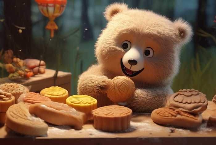 儿童故事小熊吃月饼，小熊吃饼的故事