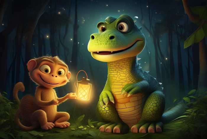 儿童睡前故事鳄鱼和猴子 - 睡前小故事猴子和鳄鱼