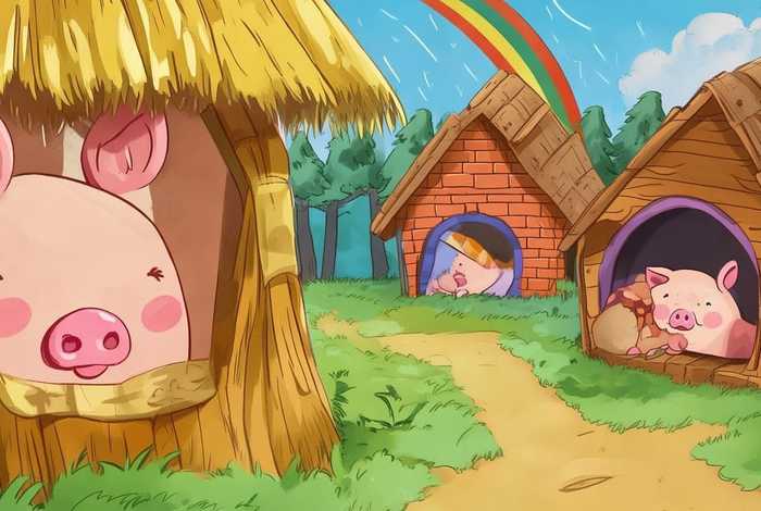 3-6岁儿童故事绘本《三只小猪》、幼儿绘本故事《三只小猪》