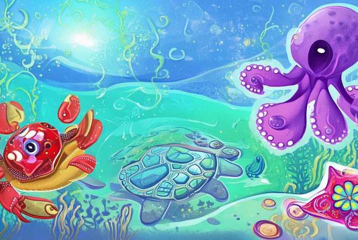 儿童绘本有声书小螃蟹和小章鱼、小螃蟹小乌龟和小章鱼看图作文