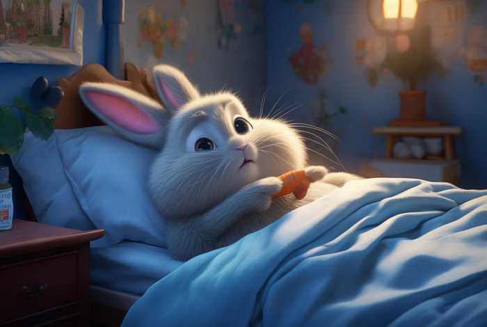 儿童故事不敢喝药的兔子 - 儿童故事睡不着觉的兔子