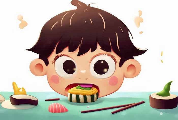 儿童吃寿司简笔画（吃寿司的简笔画）