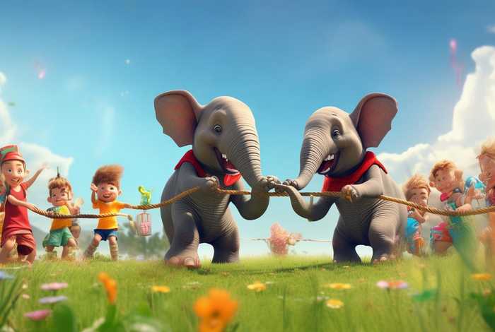 儿童版大象拔河故事;大象拔河的故事 儿童版大象拔河故事;大象拔河的故事