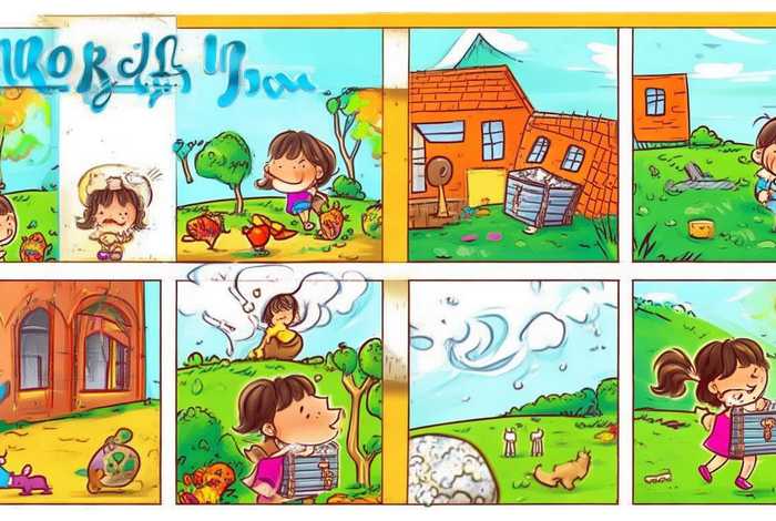 儿童故事连环画四格二年级；二年级简单故事连环画漂亮