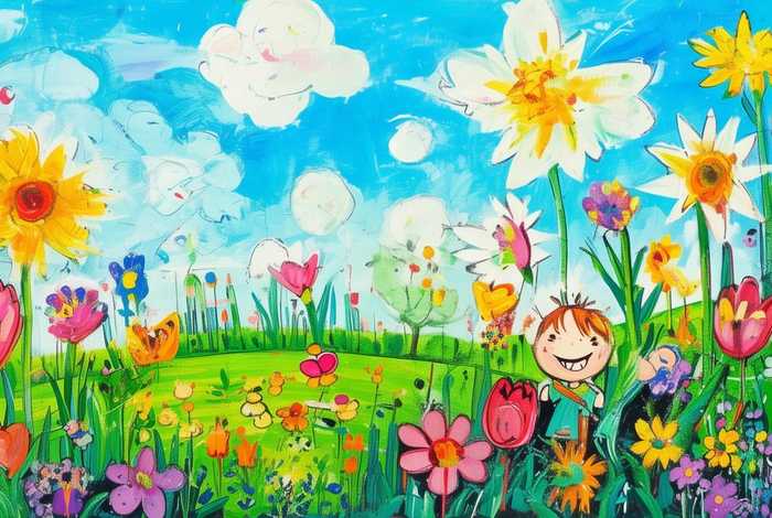 儿童画春天6-12岁、6一7岁简单儿童画春天 儿童画春天6-12岁、6一7岁简单儿童画春天