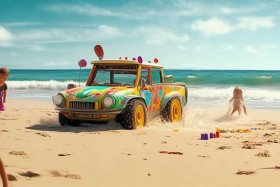 儿歌越野车，儿歌越野车玩沙子