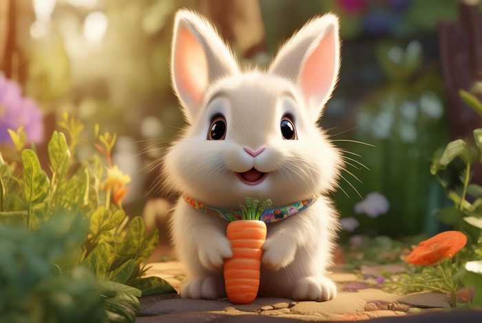 儿童睡前故事兔子吃胡萝卜的故事 - 幼儿园小兔子吃胡萝卜的简短故事