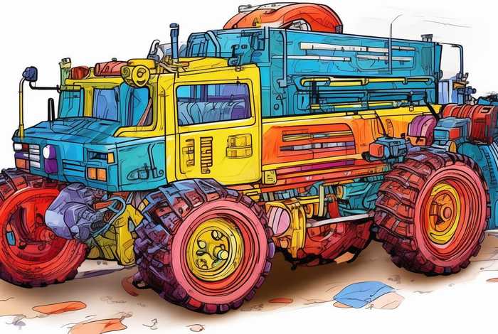 儿童工程车涂色画打印大图；儿童工程车涂色画打印大图怎么画