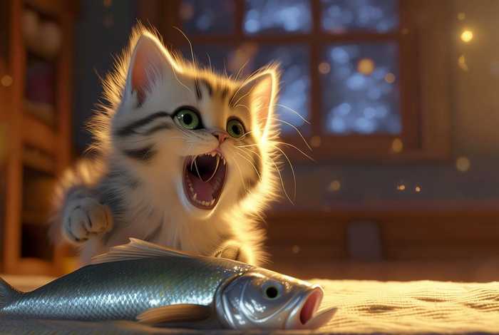 儿童睡前故事小猫偷吃鱼；睡前故事小猫吃鱼视频