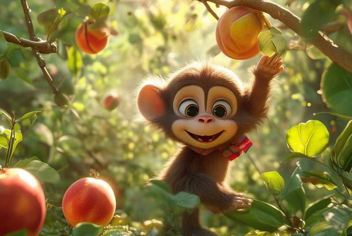 儿童故事小猴摘桃大全、幼儿故事小猴摘桃