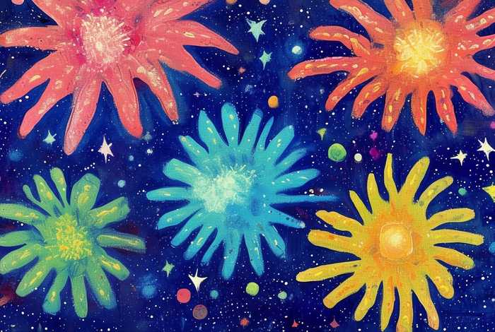 儿童烟花简笔画简单又漂亮、儿童烟花简笔画简单又漂亮图片