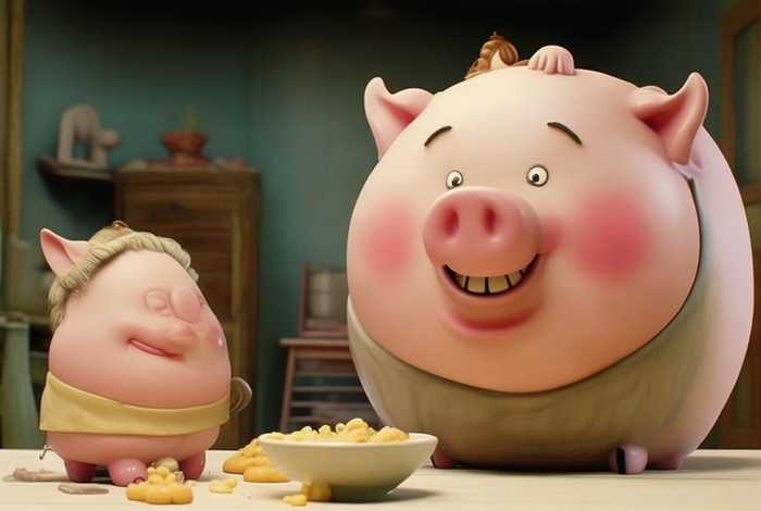 儿童故事粗心的胖婶；粗心的小胖猪绘本故事