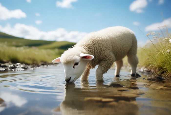 儿童故事小羊在河边喝水，小羊在河边喝水的故事