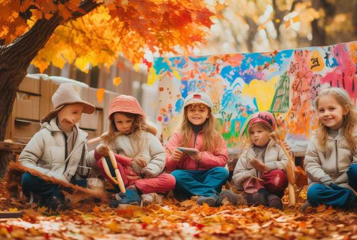 儿童秋天图画；儿童秋天画画图片大全一年级