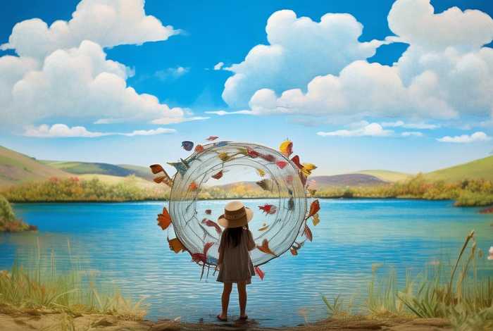 《撒网》绘本故事；《撒网》绘本故事图片