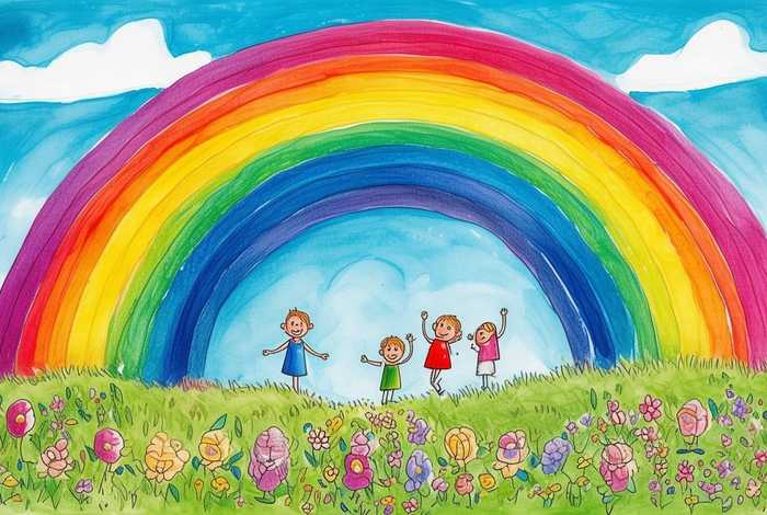 儿童彩虹颜色故事；彩虹的颜色儿童画