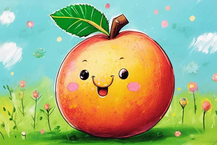 儿童桃子画、画一个桃子儿童画的桃子