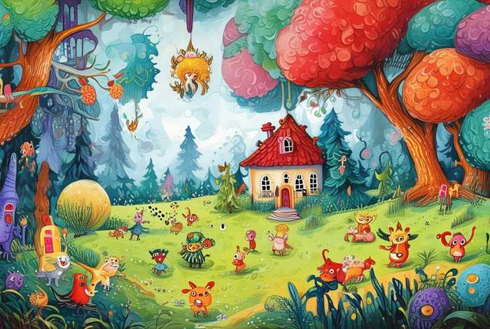 儿童童话故事手绘画 儿童童话绘画作品