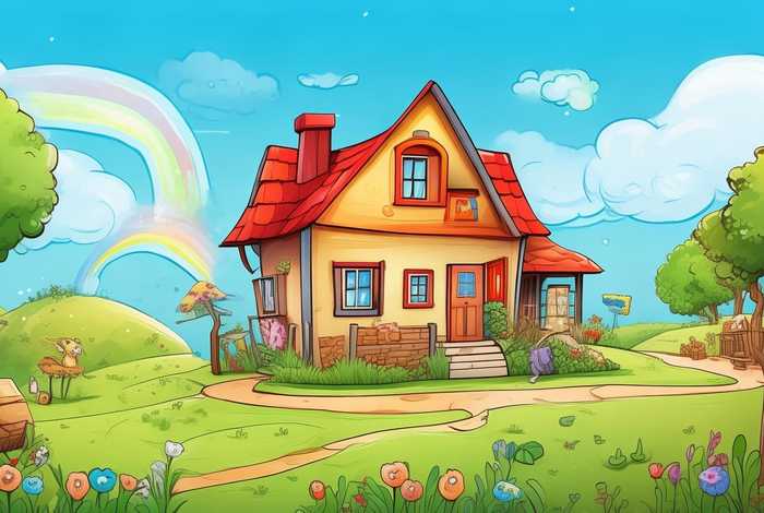 儿童简画我的家；儿童简画我的家乡怎么画