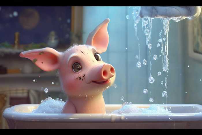 儿童故事不爱洗澡的小星星，幼儿绘本故事不爱洗澡的小猪