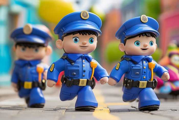 儿童版警察抓小偷戴、儿童版警察抓小偷的画