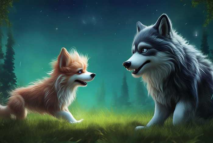 儿童睡前故事小花狗智斗大饿狼、小狗智斗大灰狼的故事