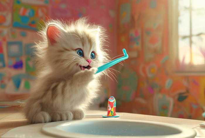 儿童故事 小猫刷牙；幼儿故事小猫刷牙