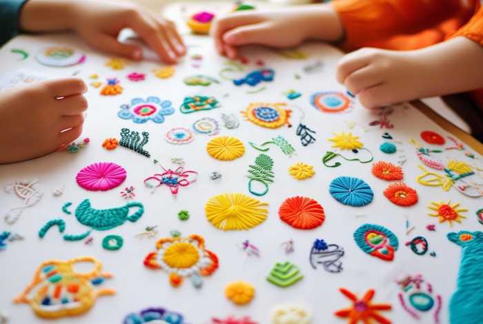 儿童刺绣；儿童刺绣画