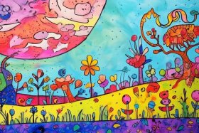 儿童彩铅绘画作品（儿童彩铅绘画作品图片）