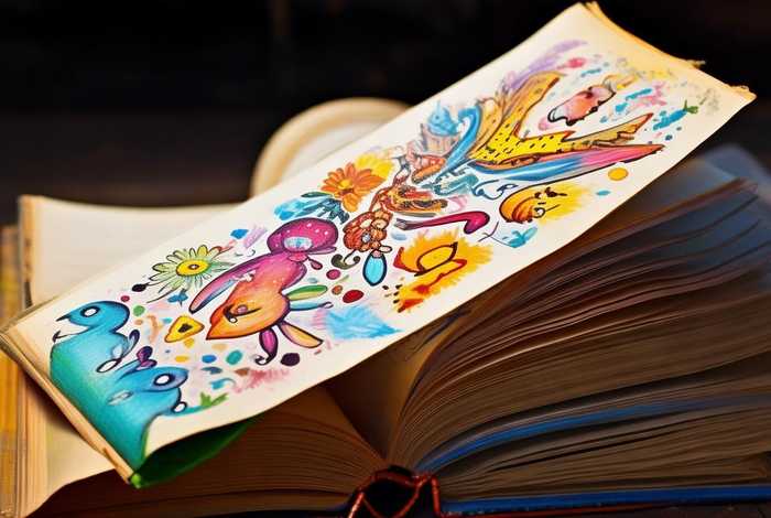 儿童故事书签涂色、故事书书签