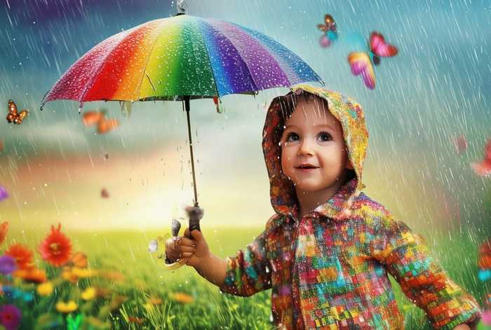 儿童故事彩虹色的雨伞 彩虹雨的幼儿故事