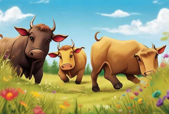 3-6岁儿童故事三只公牛、益智故事300篇三只公牛