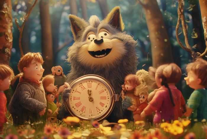 儿童故事老狼几点了 - 幼儿绘本故事老狼老狼几点了