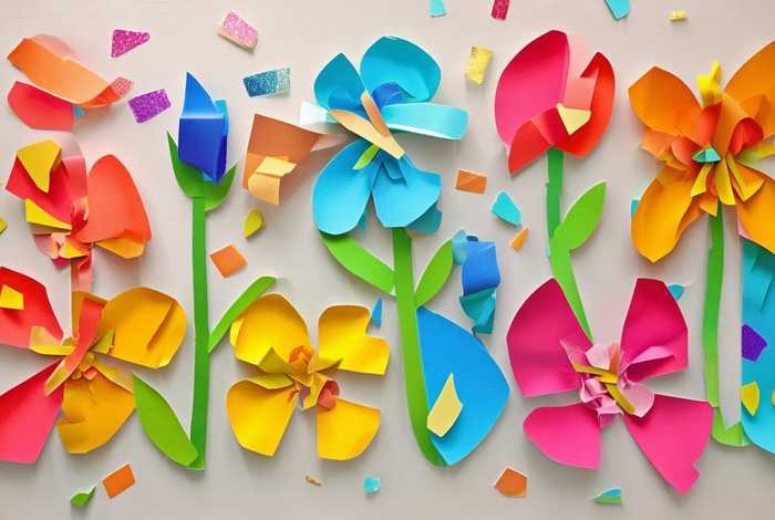 儿童撕纸画、儿童撕纸画作品简单鲜花