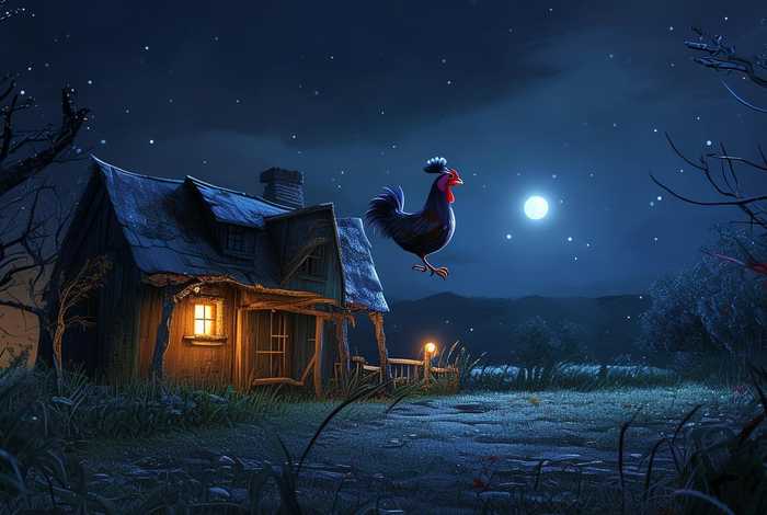 儿童故事半夜鸡叫背景素材（半夜鸡叫儿童动画片）