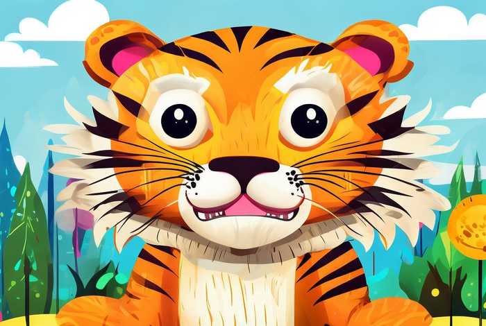 儿童画虎动物 儿童画虎动物图片