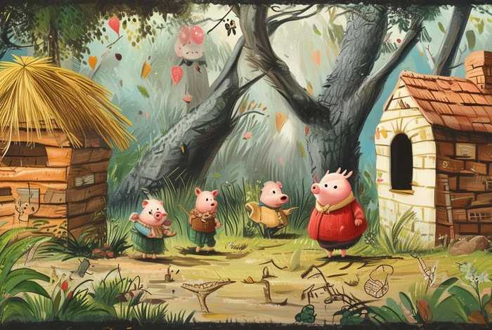 儿童英文故事三只小猪的故事、英文三只小猪的故事视频