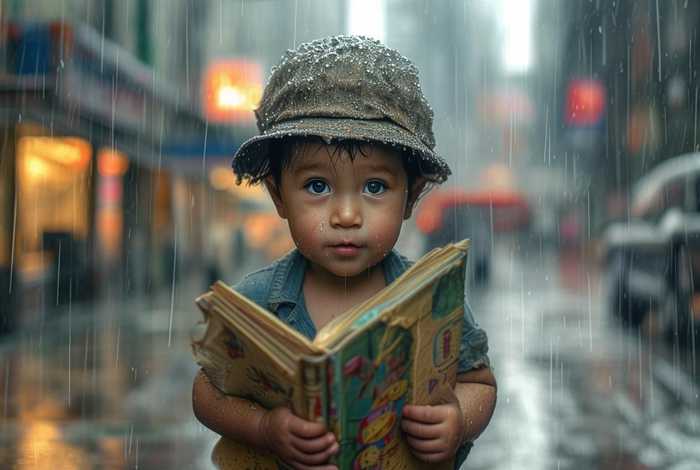 儿童故事下雨没有伞；下雨了,没有伞的孩子